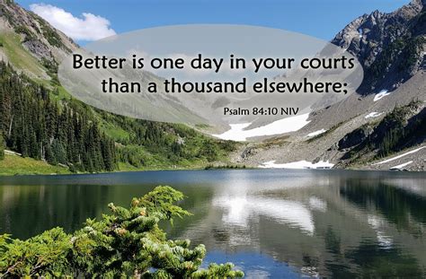 Psalm 84:10 For better is one day in Your courts than a thousand .